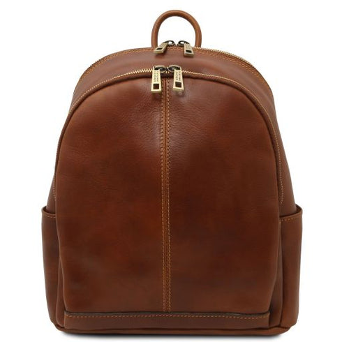 Canberra - 2 Compartments leather backpack